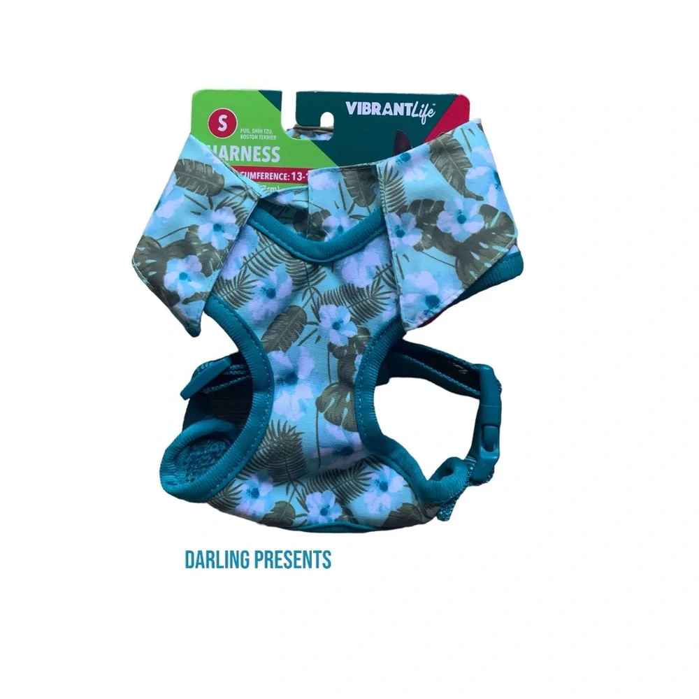 Vibrant Life Leafy Floral Dog Harness Color Multi Size S